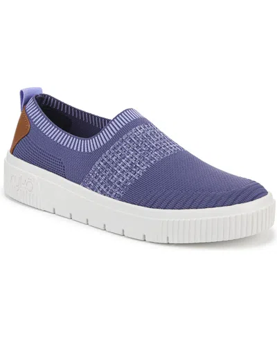 Ryka Women's Vista Round Toe Slip On Sneakers In Dusk Blue Knit Fabric