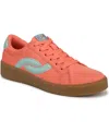 Ryka Women's Viv Next Court Lace Up Inspired Sneakers In Coral Mint Microfiber Fabric