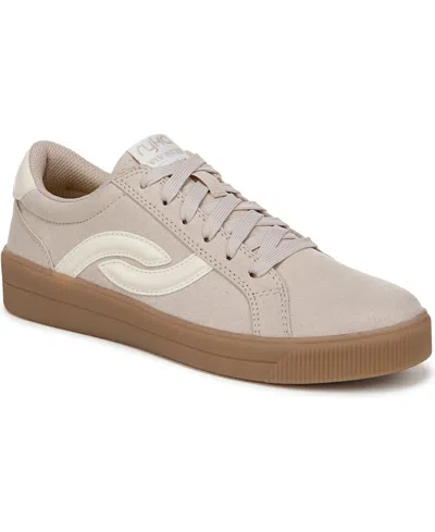 Ryka Women's Viv Next Court Lace Up Inspired Sneakers In Terra Taupe Microfiber Fabric