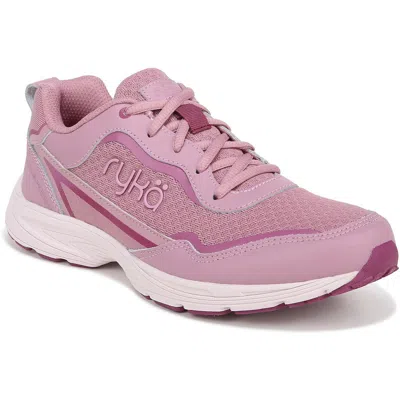 Ryka Womens Patent Secure Footbed Casual And Fashion Sneakers In Vintage Rose Mesh,leather,faux Leather
