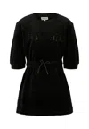 Rykiel Enfant Black Dress For Girl With Logo In Black