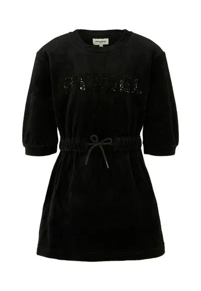 Rykiel Enfant Kids' Black Dress For Girl With Logo