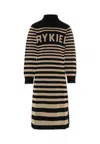 Rykiel Enfant Black Dress For Girl With Logo In Black