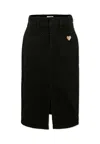 Rykiel Enfant Black Skirt For Girl With Rhinestones In Black