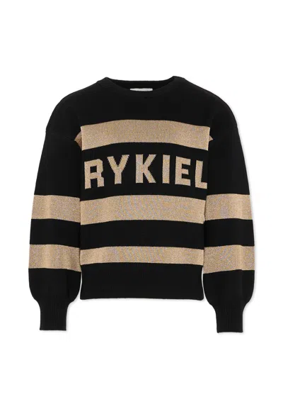 Rykiel Enfant Kids' Black Sweatshirt For Girl With Logo