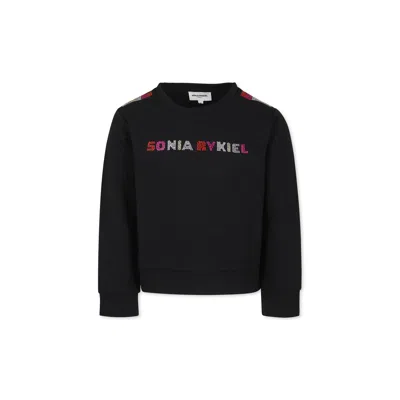 Rykiel Enfant Kids' Black Sweatshirt For Girl With Logo