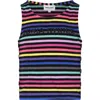 Rykiel Enfant Black Tank Top For Girl With Logo In Multicolor