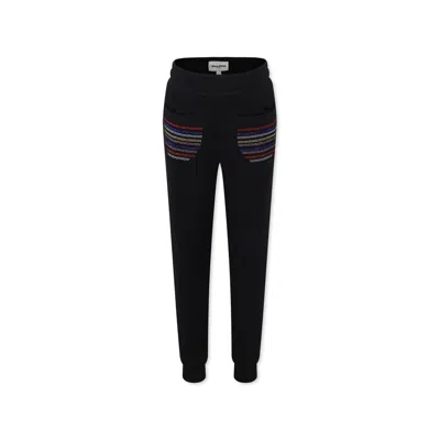 Rykiel Enfant Kids' Black Trousers For Girl With Logo