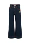 Rykiel Enfant Denim Jeans For Girl With Logo In Blue