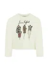 Rykiel Enfant Ivory T-shirt For Girl With Print In White