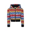 Rykiel Enfant Multicolor Crop Sweatshirt For Girl With Hearts In Multicolor