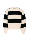 Rykiel Enfant Multicolor Sweater For Girl With Patch In White