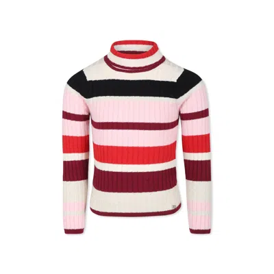 Rykiel Enfant Kids' Multicolor Turtleneck For Girl With Logo