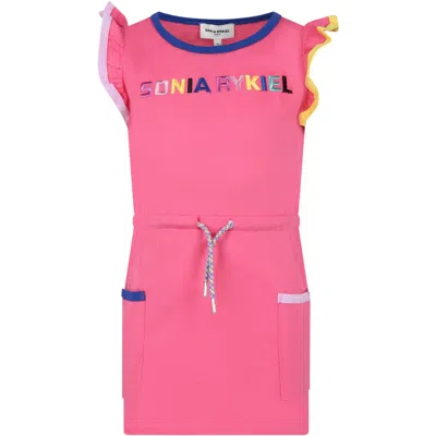 Rykiel Enfant Kids' Pink Dress For Girl With Logo