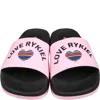 RYKIEL ENFANT PINK SLIPPERS FOR GIRL WITH LOGO AND HEART