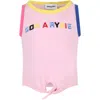 RYKIEL ENFANT PINK TANK TOP FOR GIRL WITH LOGO