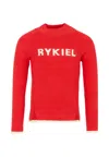 Rykiel Enfant Red Sweater For Girl With Logo In Red
