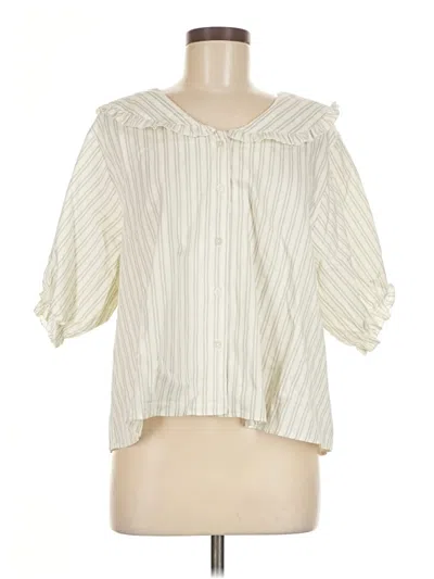 Pre-owned Rylee + Cru 3/4 Sleeve Blouse In White