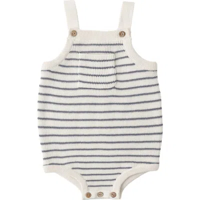 Rylee + Cru Babies'  Ashton Stripe Cotton Knit Romper In Multi