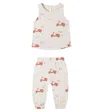 Rylee + Cru Baby Cotton Tank Top And Sweatpants Set In Neutral