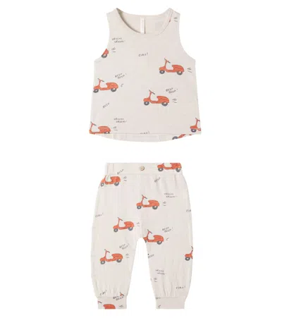 Rylee + Cru Baby Cotton Tank Top And Sweatpants Set In Neutral
