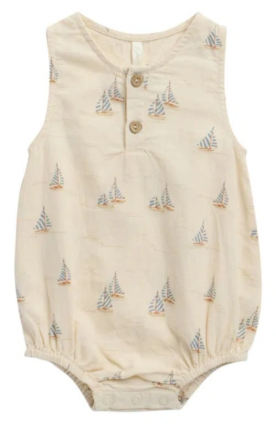 Rylee + Cru Babies'  Beau Linen Blend Romper In Brown