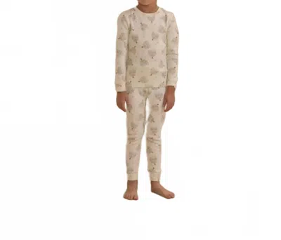 Rylee + Cru Kids' Boy's Organic Long Sleeve Pajama Set In Hanukkah In Brown