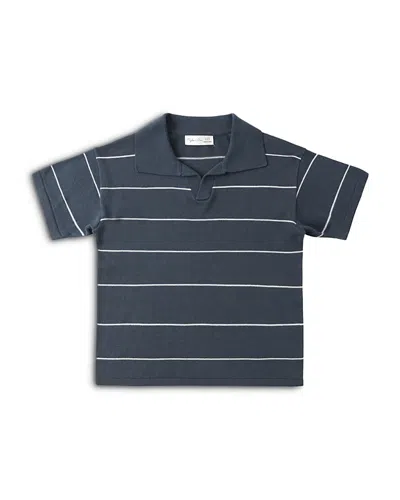 Rylee + Cru Boys' Chandler Striped Knit Polo - Little Kid In Blue