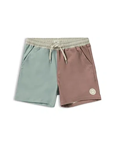 Rylee + Cru Boys' Color Blocked Board Shorts - Little Kid In Mulberry