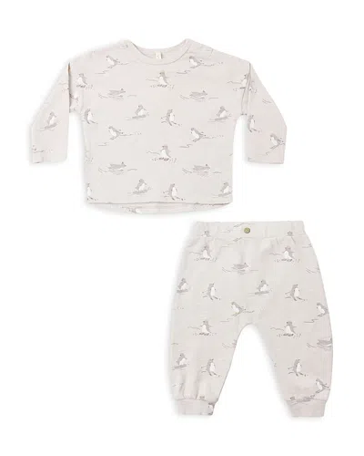 Rylee + Cru Boys' Cotton Skiing Penguins Tee & Pants Set - Baby In Brown
