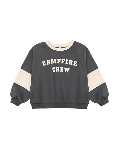 Rylee + Cru Kids' Boys Oversized Campfire Crew Sweatshirt - Baby In Gray