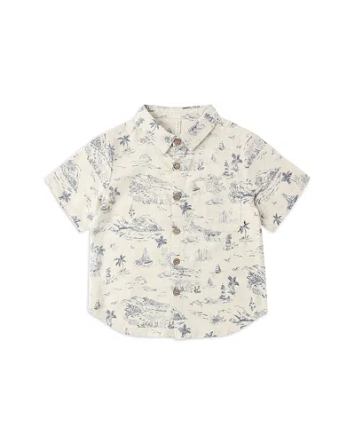 Rylee + Cru Boys' Printed Short Sleeved Shirt - Little Kid In White