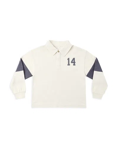 Rylee + Cru Boys Rugby Polo Midnight Shirt - Little Kid, Big Kid In Neutral