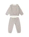 Rylee + Cru Boys' Striped Relaxed Top & Pants Set - Little Kid In White