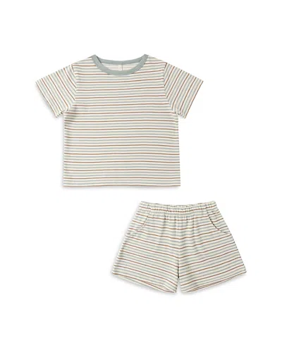 Rylee + Cru Boys' Striped Tee & Shorts Play Set - Little Kid In Multi