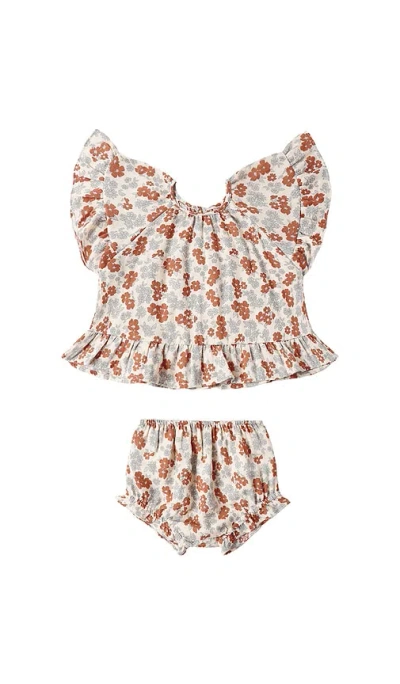 Rylee + Cru Butterfly Top & Bloomer Set In Multi
