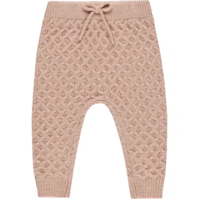 Rylee + Cru Babies'  Cable Knit Pants In Pink