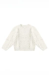 Rylee + Cru Cable Knit Sweater In White