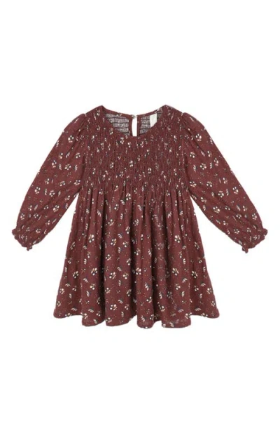 Rylee + Cru Babies'  Capri Harvest Berry Smocked Dress In Brown