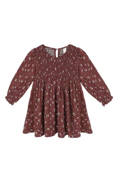 Rylee + Cru Babies'  Capri Harvest Berry Smocked Dress In Brown