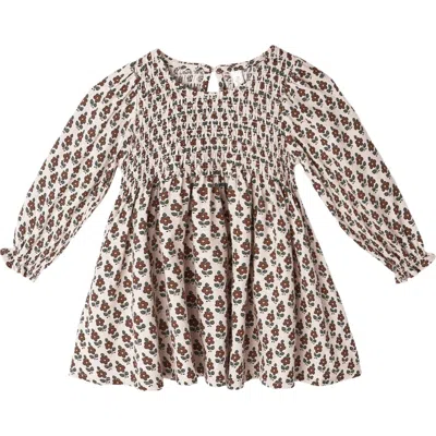 Rylee + Cru Babies'  Capri Harvest Floral Smocked Linen Blend Dress In Multi