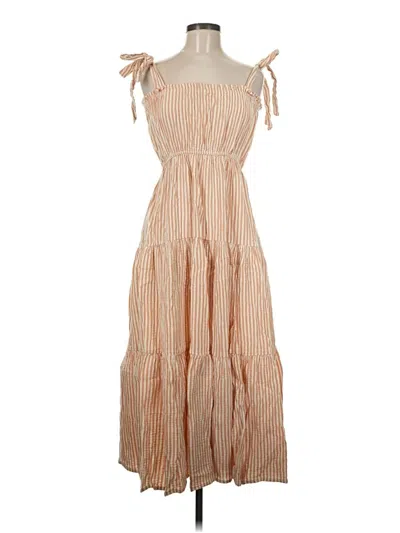 Pre-owned Rylee + Cru Casual Dress In Tan