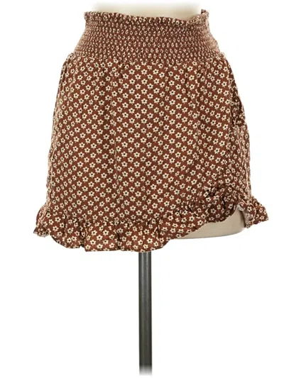 Pre-owned Rylee + Cru Casual Skirt In Brown