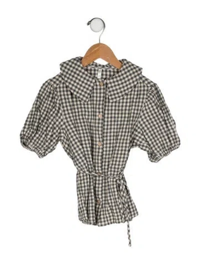 Pre-owned Rylee + Cru Babies' Check Dress In Gray