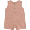 Rylee + Cru Check Linen Blend Short Romper In Multi