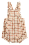 Rylee + Cru Chiara Cherry Check Romper In Neutral