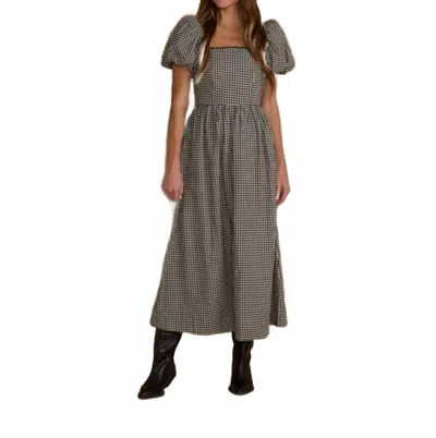 Rylee + Cru Birdie Maxi Dress In Navy Check In Gray