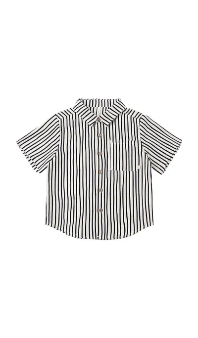 Rylee + Cru Collared Short Sleeve Shirt In Gray
