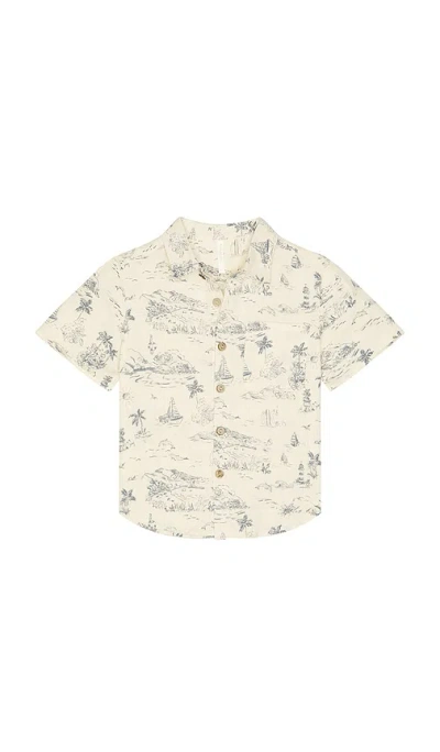 Rylee + Cru Collared Short Sleeve Shirt In White