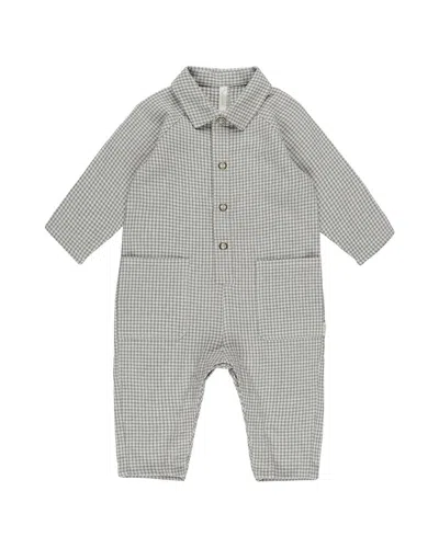 Rylee + Cru Collective Kids' Collared Baby Linen-blend Jumpsuit In Green